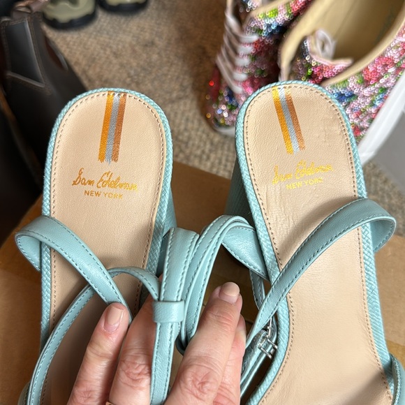 NWTIB • Sam Edelman • Womens Kia Block Heel Sandal • Tide Blue • Size 9 😍 - Picture 15 of 17